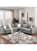 متجر بيتك كنبة زاوية بمقاس 250x80x85x250 سم - رماد...