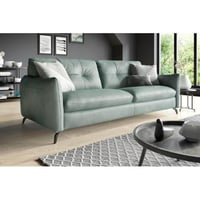 كنبة ثلاث مقاعد سويدي وجلد - أخضر