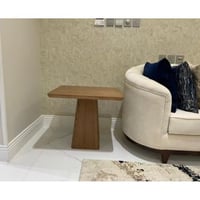 طاولة جانبية خشب قشرة سنديان بني - 55×50×50 سم