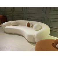 كنبة 3 مقاعد خشب سويدي وقماش بوكليه - اوف وايت