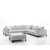 كنبة زاوية كتان و سويدي - رمادي