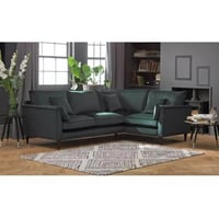 كنبة زاوية ام دي اف تايلاندي و مخمل - أخضر