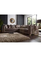 كنبة زاوية مقاس 300×270×85×85 سم - بني