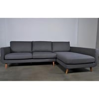 كنبة زاوية خشب سويدي و ام دي اف تايلاندي وكتان رما...