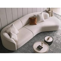 كنبة بأربعة مقاعد خشب سويدي و بوكليه - بيج