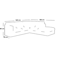 كنبة زاوية خشب سويدي و كتان - رمادي