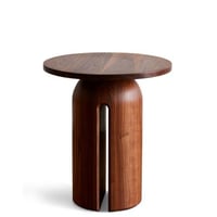 طاولة جانبية خشب طبيعي وخشب قشرة الجوز بني - 50×50...