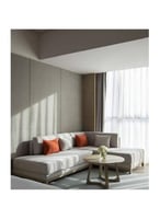 كنبة مقاس 85x160x240x85 سم من الكتان - بيج