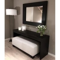 طاولة مدخل و بوف ام دي اف قطعتين - أسود وأبيض