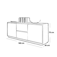 بوفيه خشب ابيض و بيج - 180×45×75 سم