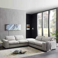 طقم كنب قطعتين - بيج