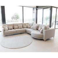 كنبة زاوية خشب سويدي و ام دي اف تايلاندي و كتان -...