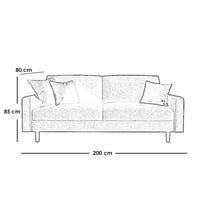 كنبة 3 مقاعد خشب سويدي و كتان - أزرق