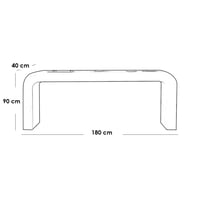 كونسول و 2 بوف وخشب ام دي اف و مخمل - ابيض