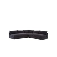 كنبة زاوية كتان و سويدي - أسود