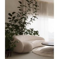 كنبة ثلاث مقاعد سويدي وبوكليه - بيج