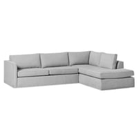 كنبة زاوية ام دي اف تايلاندي وكتان - رمادي