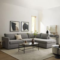 كنبة زاوية كتان وام دي اف تايلاندي - رمادي