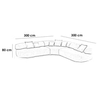 كنبة زاوية مخمل وخشب سويدي - بيج