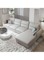 كنبة بمقاس 85x160x300x80 سم من الكتان - بيج