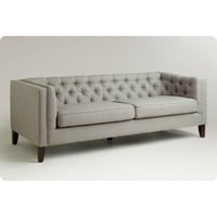 كنبة 3 مقاعد خشب سويدي و ام دي اف تايلاندي وكتان ر...