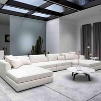 كنبة زاوية خشب سويدي و ام دي اف تايلاندي و كتان -...