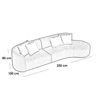 كنبة 4 مقاعد خشب سويدي وبوكلية - بيج