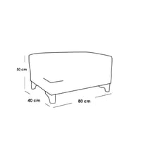 كنبة زاوية وبوف قطعتين خشب سويدي وكتان - رمادي