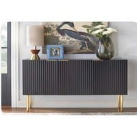 بوفيه خشب 160×40×90 سم - أسود و ذهبي