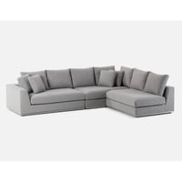 كنبة زاوية خشب سويدي و ام دي اف تايلاندي و كتان -...