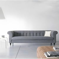 كنبة 3 مقاعد خشب سويدي و ام دي اف تايلاندي وكتان ر...