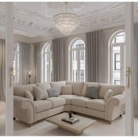 كنبة زاوية 266×266×60×54 سم - بيج