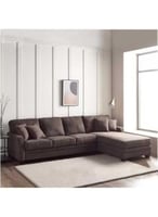 كنبة زاوية بمقاس 250x180x85x90 سم - بني