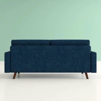 كنبة 3 مقاعد خشب سويدي و كتان - أزرق