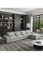 كنبة زاوية مقاس 80x200x90x300 سم - أوف وايت