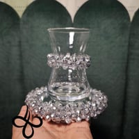 6 كاسات شاي طويلة و 6 قاعدات للكاسات