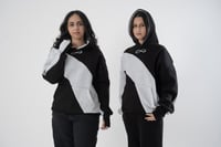 Grey and black hoodie