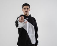 Grey and black hoodie