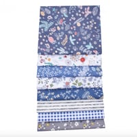 8 قطع قماش ازرق 25x25 سم