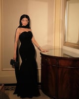 فستان كريب مع تطريز راقي