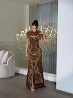 فستان سهره مطرز انيق