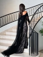 فستان دانتيل خرز راقي