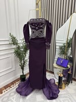 فستان باربي تطريز مع ذيل