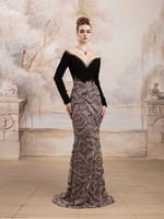 فستان اسود مخمل جوخ كوري على تل