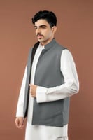 سديري جوخ اسود مع رمادي