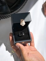 خاتم ملكي مقبض فضه عيار 925 - اسود