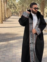 فروه رجالي قماش سيلكا فرو ثقيل نقشة سدو مع قبعه