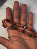 سبحه فضه و عقيق اصلي طراز فريد يصمم بالاسم