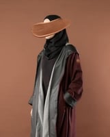 فروه قماش جوخ نسائي دبل فيس باللون العنابي والأسود...