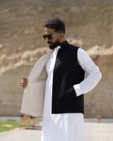 سديري دبل فيس لون اسود مع اوف وايت